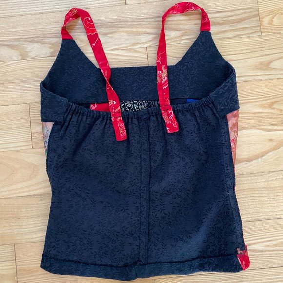 Brocade Tank Top with Multi-Colour Panels Size S US2 EUC - Picture 6 of 8